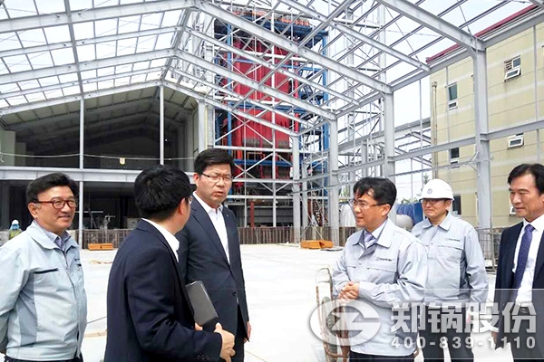 韩国平泽市市长视察人生就是博30T生物质锅炉现场